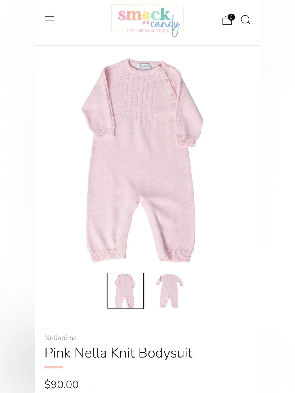 Nellapima Pink Knit Baby One-Piece Romper